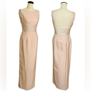 Watters and Watters Pink Formal Gown, Low Back, Rhinestone Back Straps, size 4